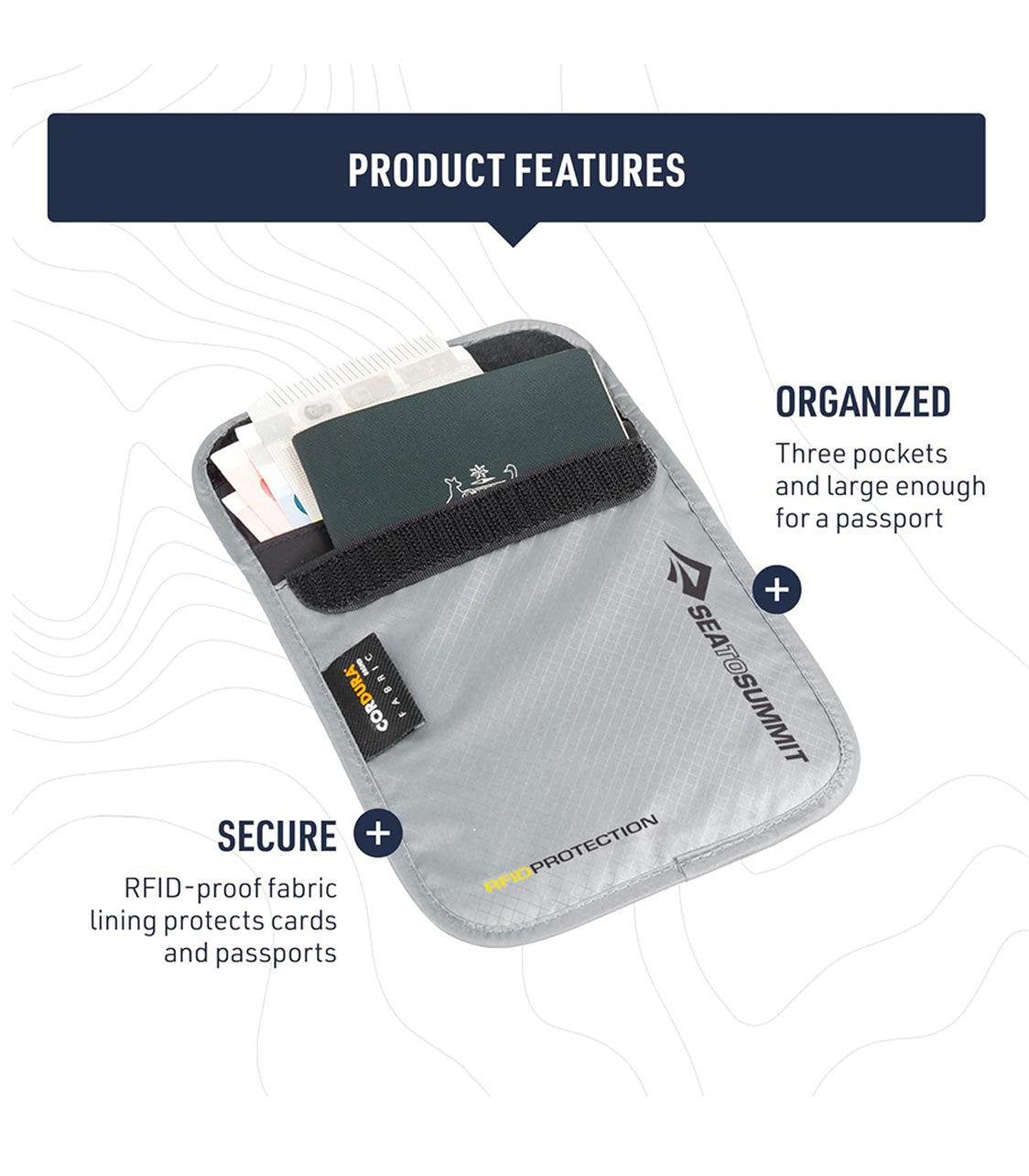 SEA TO SUMMIT Neck Pouch with RFID - High Rise Grey