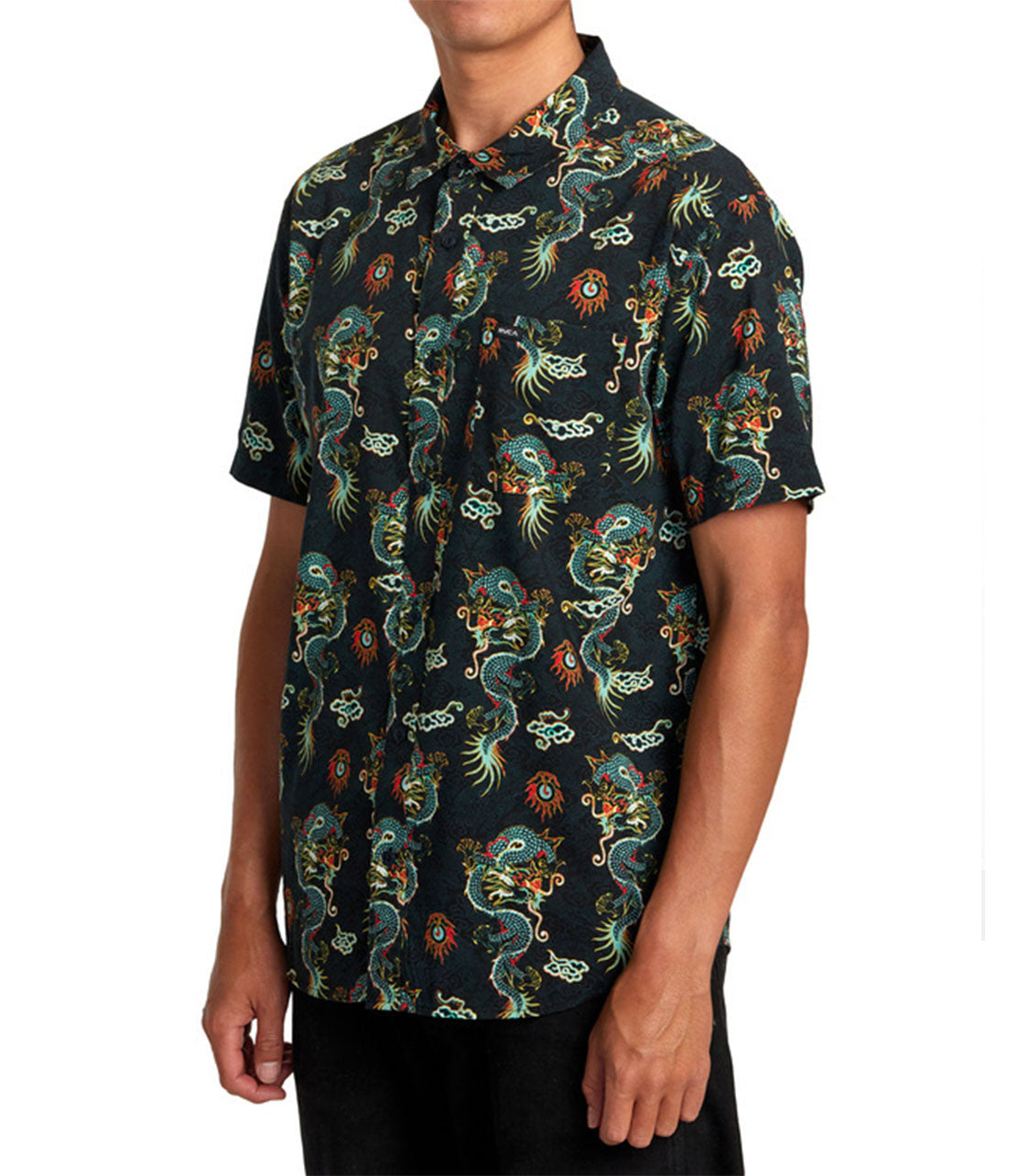 RVCA Neon Dragon Ss Wvtp Mens Black