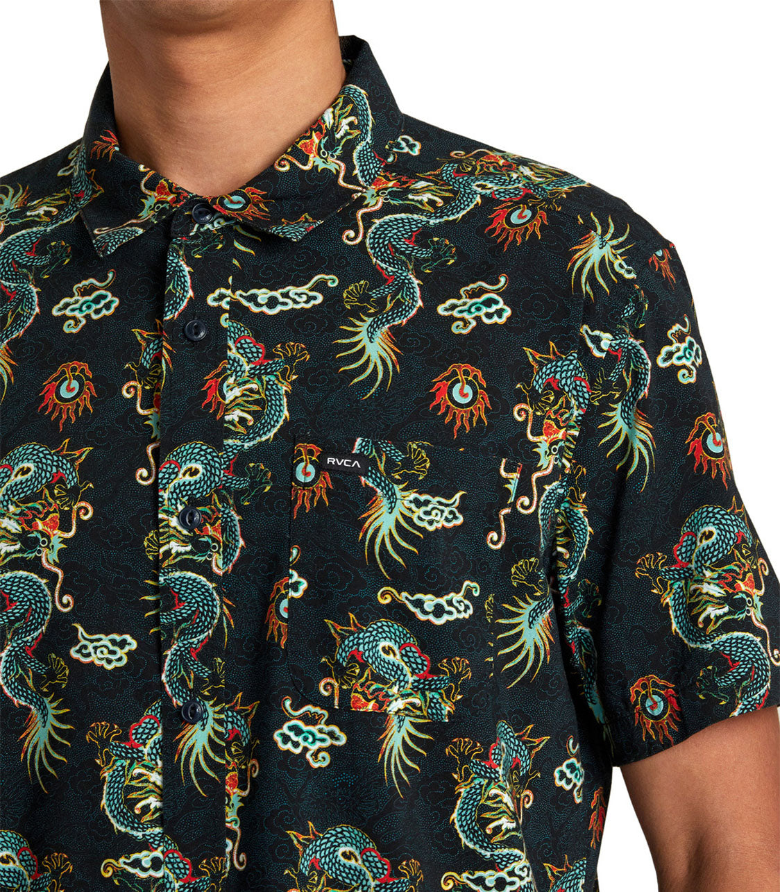 RVCA Neon Dragon Ss Wvtp Mens Black