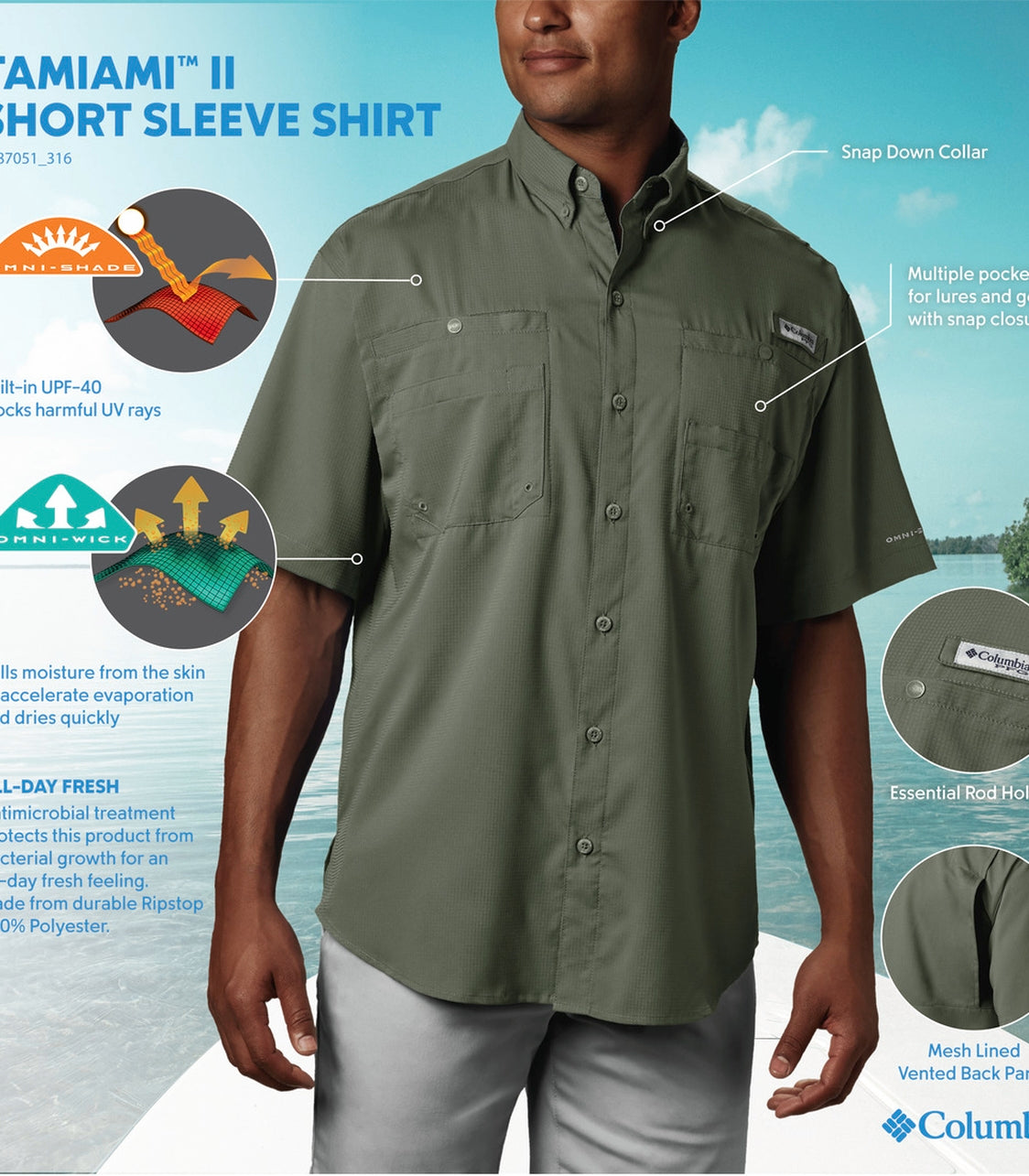 COLUMBIA SPORTSWEAR Tamiami Ii Ss Shirt Short Sleeves Shirt