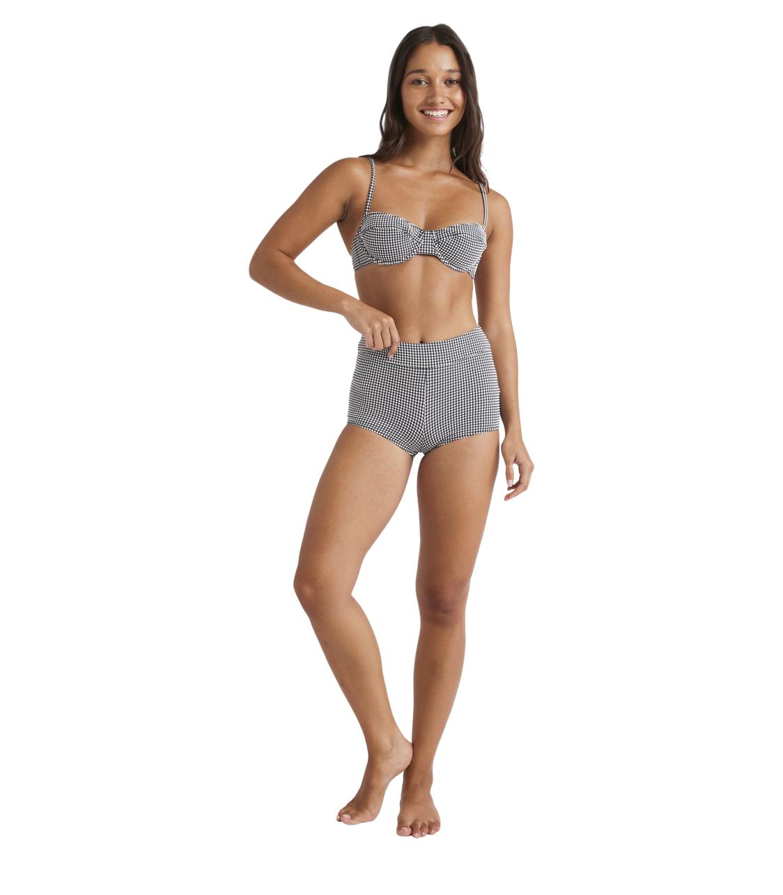 ROXY Gingham Shorty Bikini Bottom