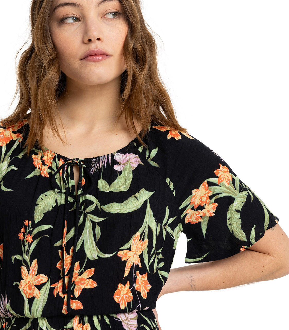 ROXY Tropical Tides Crinkle Mini Dress