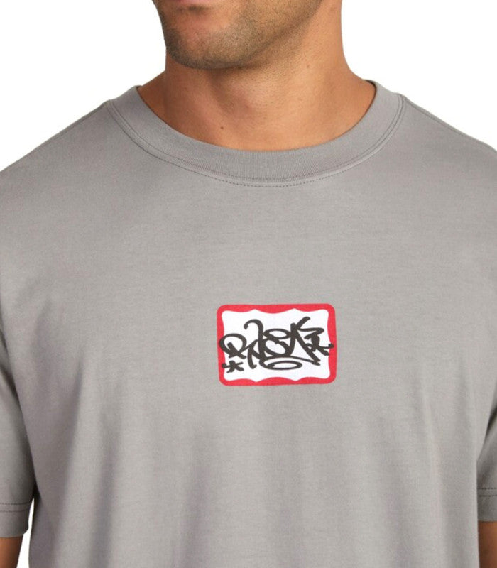 RVCA Dmote Tag Ss Tee Mens Motors Grey