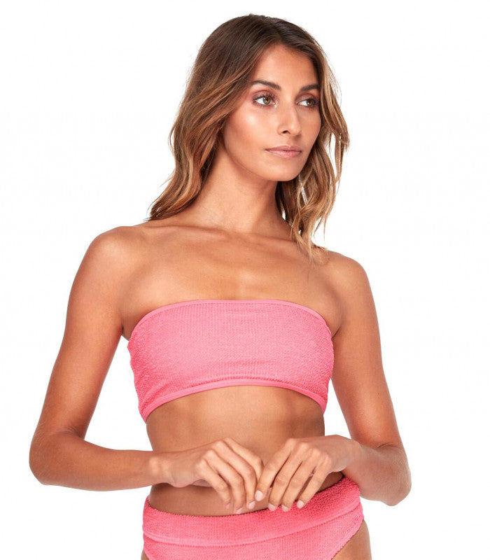 BILLABONG Summer High Bandeau Bikini Top Pink