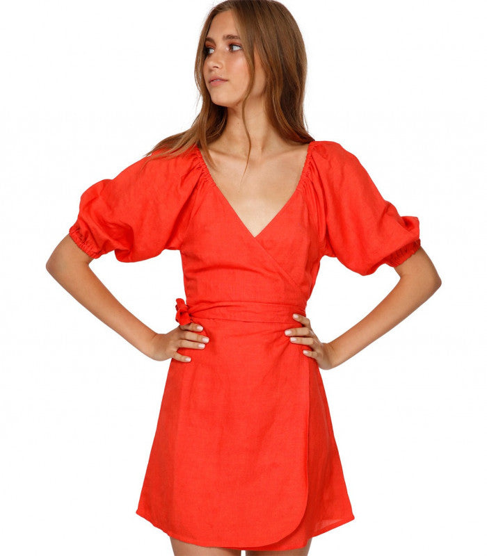 BILLABONG Del Ray Wrap Dress Red