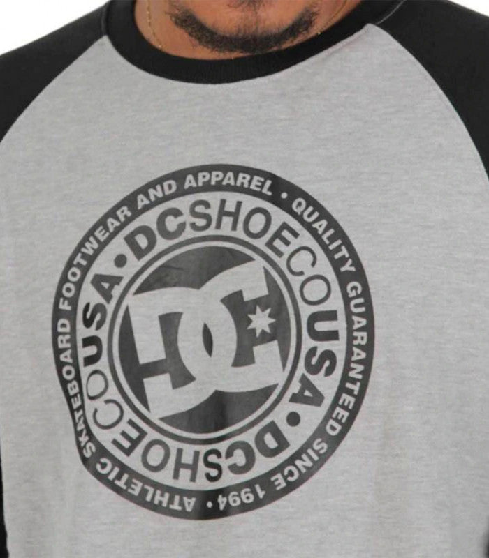 DC Circle Star Crew Raglan Mens Grey