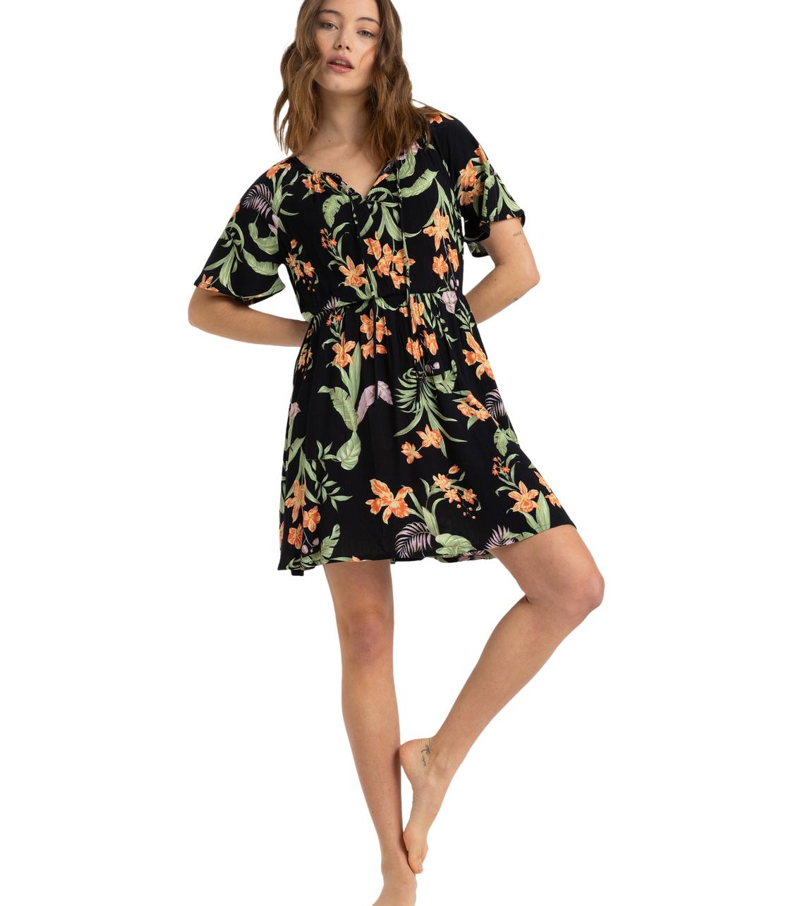 ROXY Tropical Tides Crinkle Mini Dress