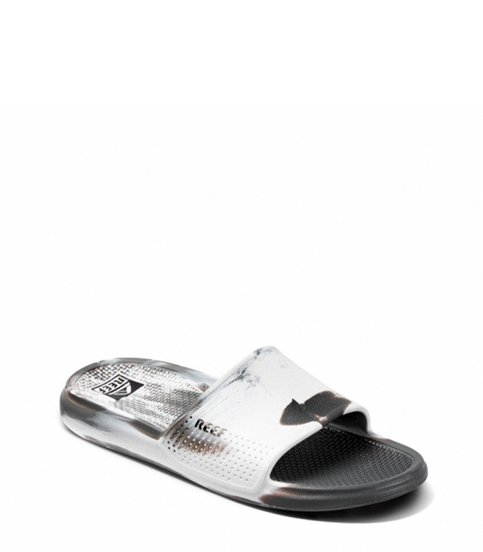 Oasis Slide Mens White/Grey Marble