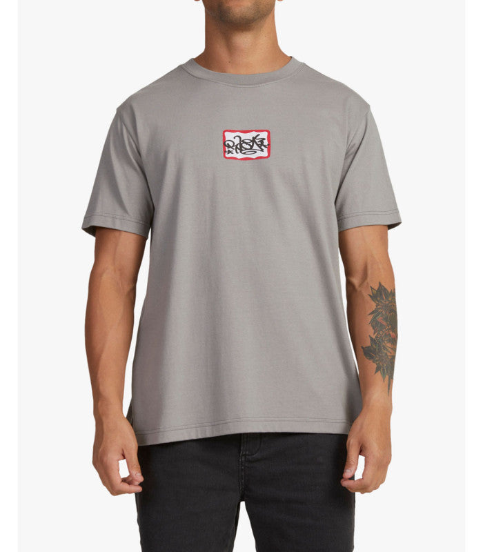 RVCA Dmote Tag Ss Tee Mens Motors Grey